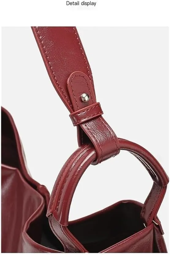 2024 New Large Capacity Tote Bag Leisure Commuting Underarm Bucket Bag Single Shoulder Crossbody Bag(Black)