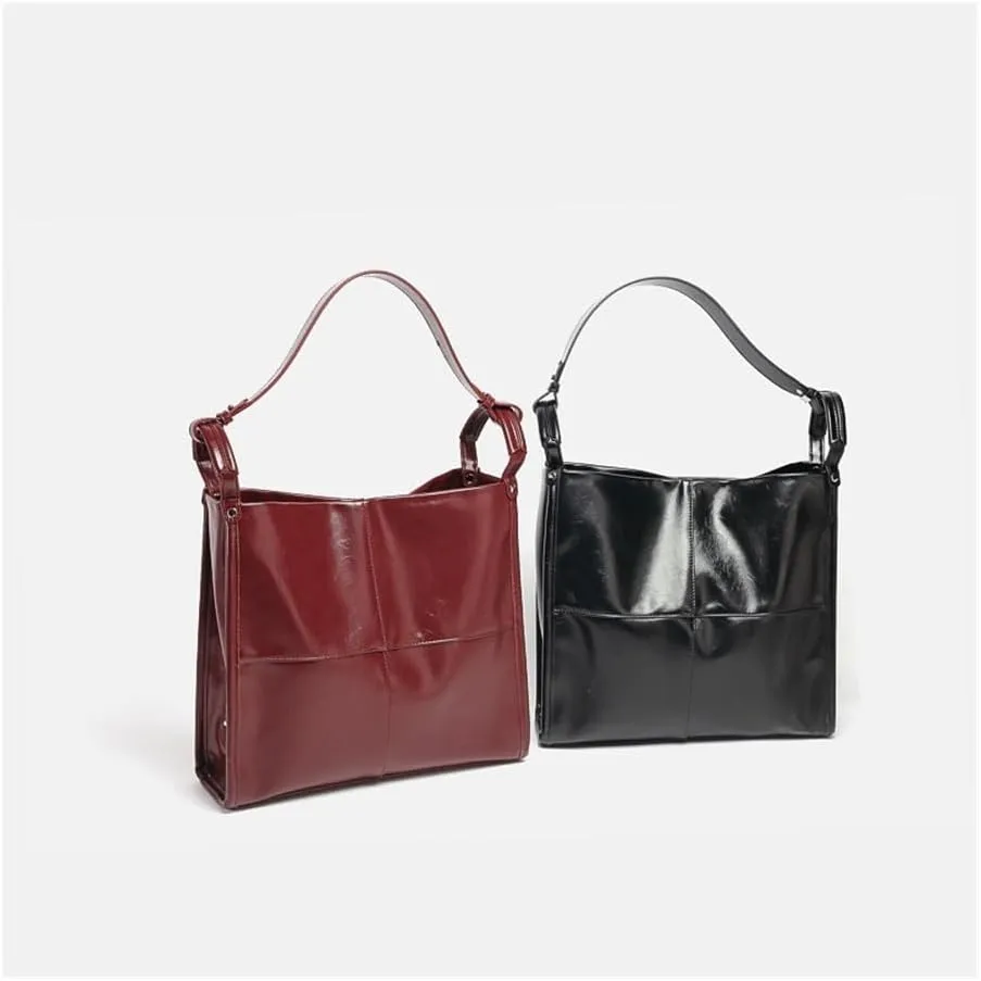 2024 New Large Capacity Tote Bag Leisure Commuting Underarm Bucket Bag Single Shoulder Crossbody Bag(Black)