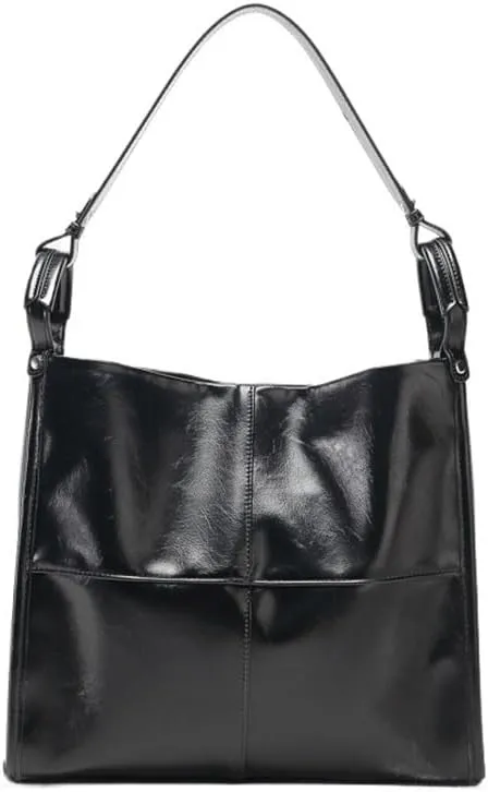 2024 New Large Capacity Tote Bag Leisure Commuting Underarm Bucket Bag Single Shoulder Crossbody Bag(Black)
