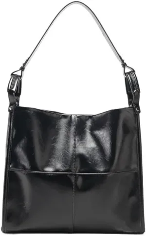 2024 New Large Capacity Tote Bag Leisure Commuting Underarm Bucket Bag Single Shoulder Crossbody Bag(Black)