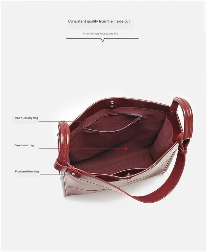 2024 New Large Capacity Tote Bag Leisure Commuting Underarm Bucket Bag Single Shoulder Crossbody Bag(Black)
