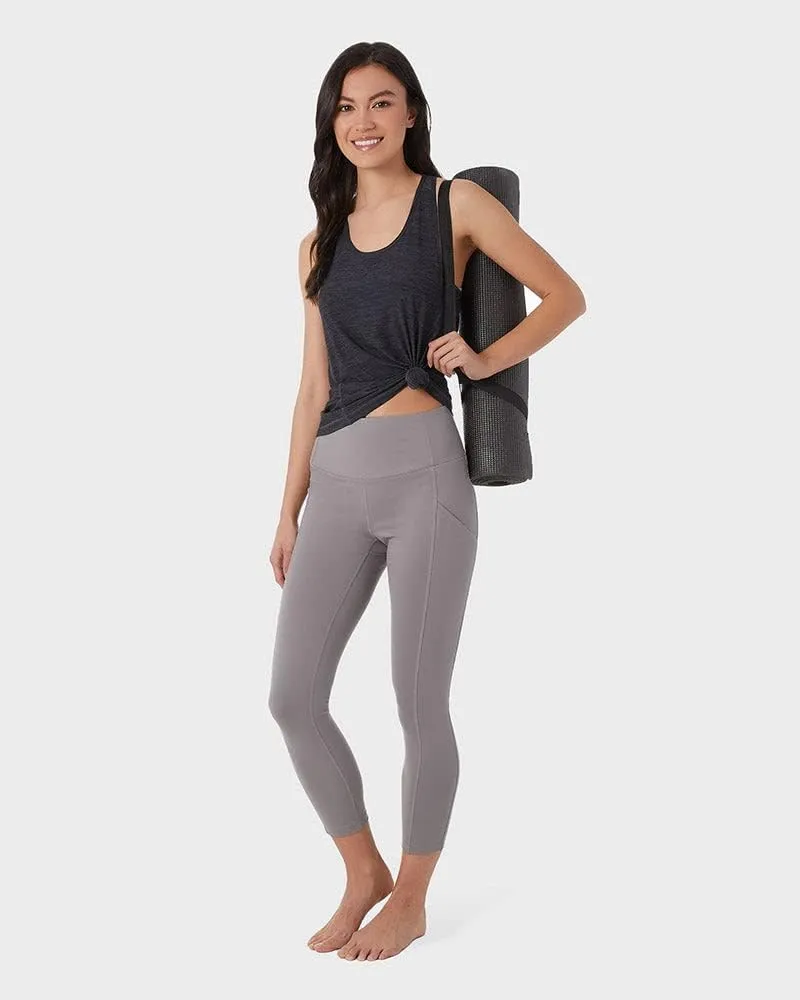 32 Degrees Womens 7/8 High Waist Yoga Pants with Pockets | Workout Athletic Leggings