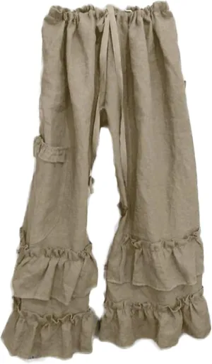 Andongnywell Women's Casual Loose Elastic Waist Cotton Trouser Wide Leg Pants Straight Leg Pant Trousers