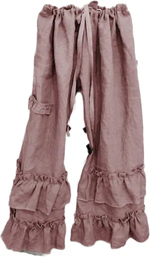 Andongnywell Women's Casual Loose Elastic Waist Cotton Trouser Wide Leg Pants Straight Leg Pant Trousers