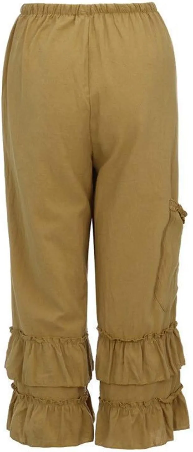 Andongnywell Women's Casual Loose Elastic Waist Cotton Trouser Wide Leg Pants Straight Leg Pant Trousers