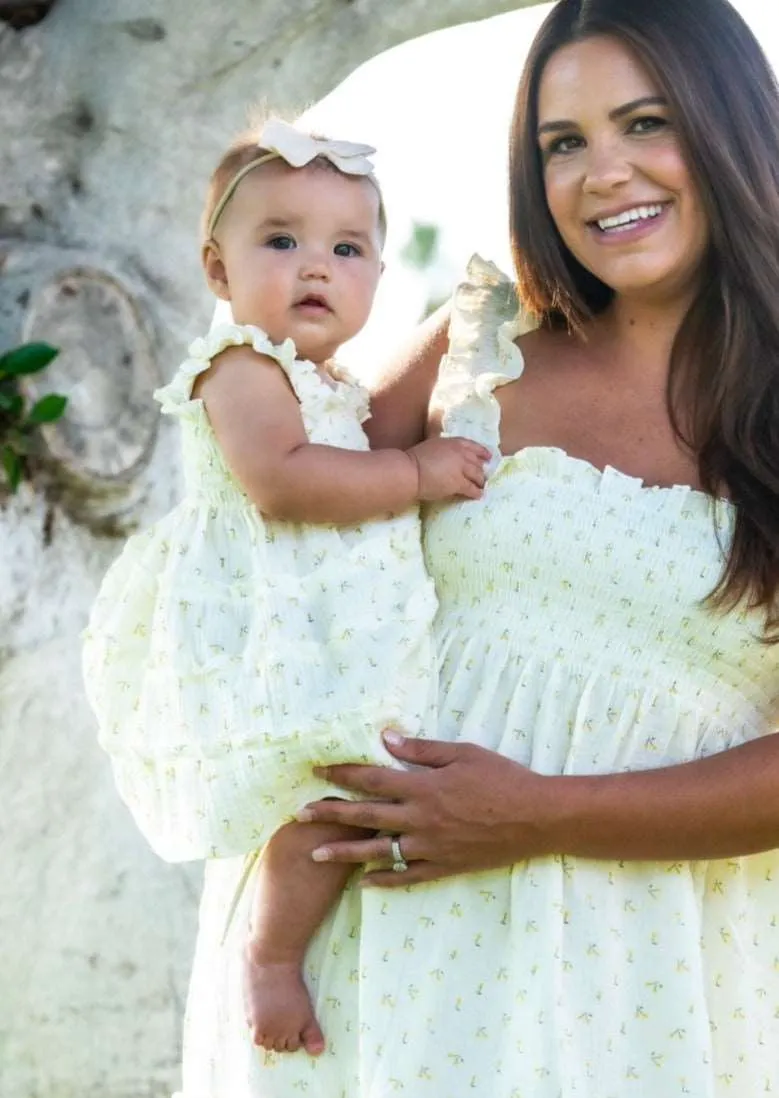 Baby Girl Ivory Floral Muslin Dress