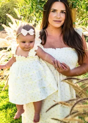 Baby Girl Ivory Floral Muslin Dress