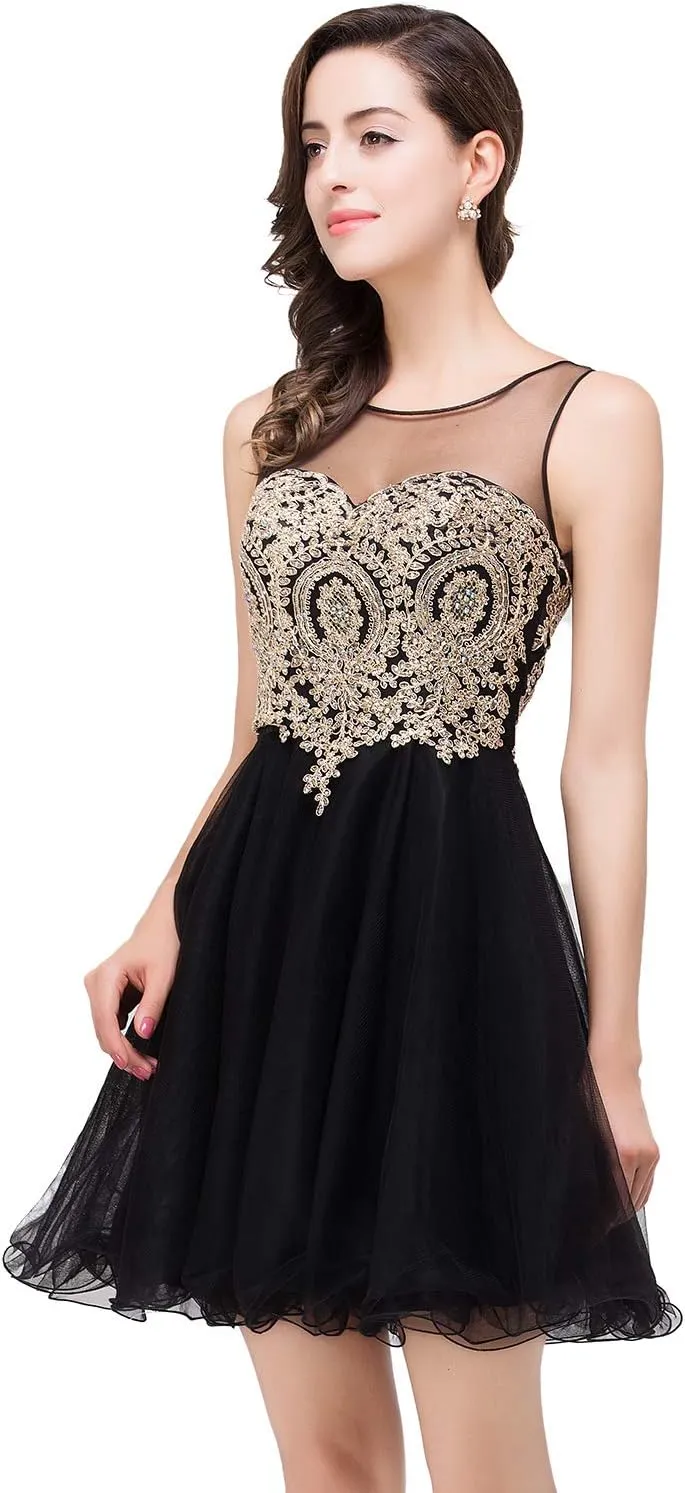BABYONLINE D.R.E.S.S. Women's Homecoming Dresses A Line Sweetheart with Beads Mini Open Back Cocktail Dress 362