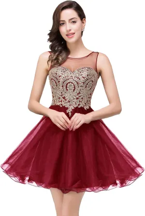BABYONLINE D.R.E.S.S. Women's Homecoming Dresses A Line Sweetheart with Beads Mini Open Back Cocktail Dress 362
