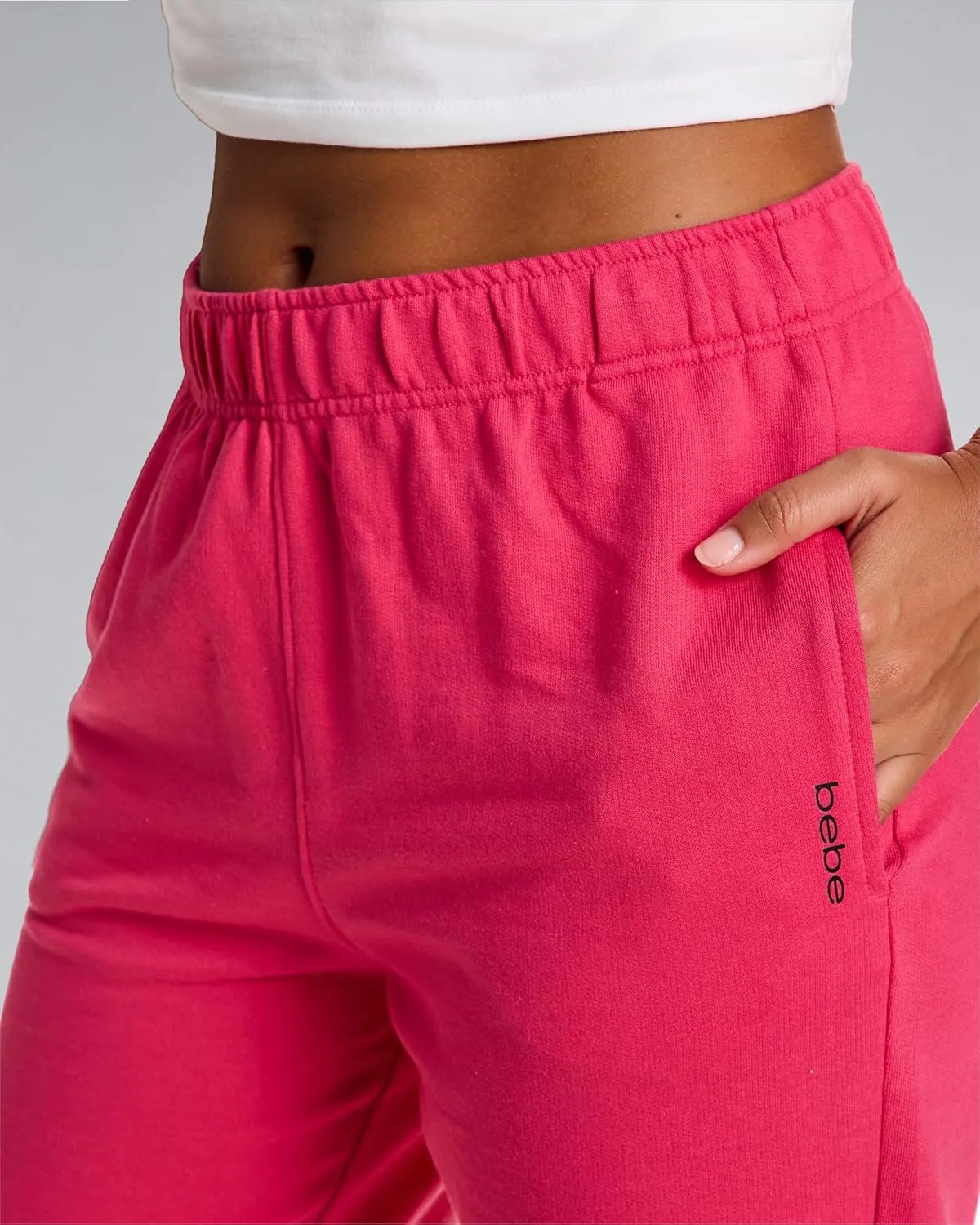 bebe Jogger or Wide Leg Sweatpants for Women, French Terry Baggy Sweatpants with Pockets, Womens Sweats