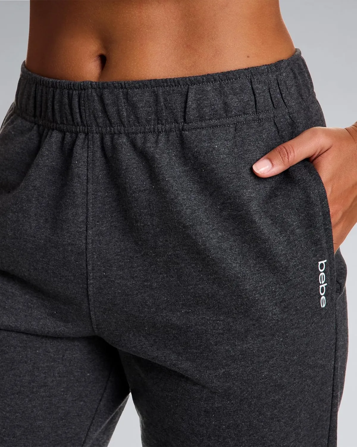 bebe Jogger or Wide Leg Sweatpants for Women, French Terry Baggy Sweatpants with Pockets, Womens Sweats