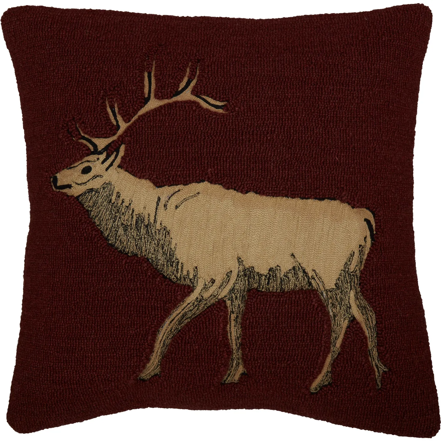Beckham Elk Hooked Pillow 18x18
