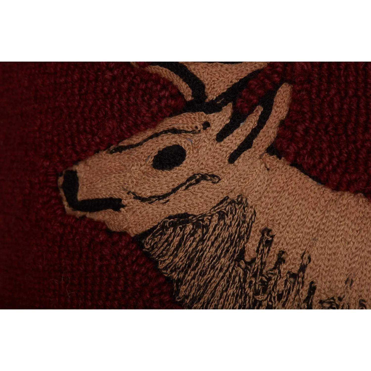Beckham Elk Hooked Pillow 18x18