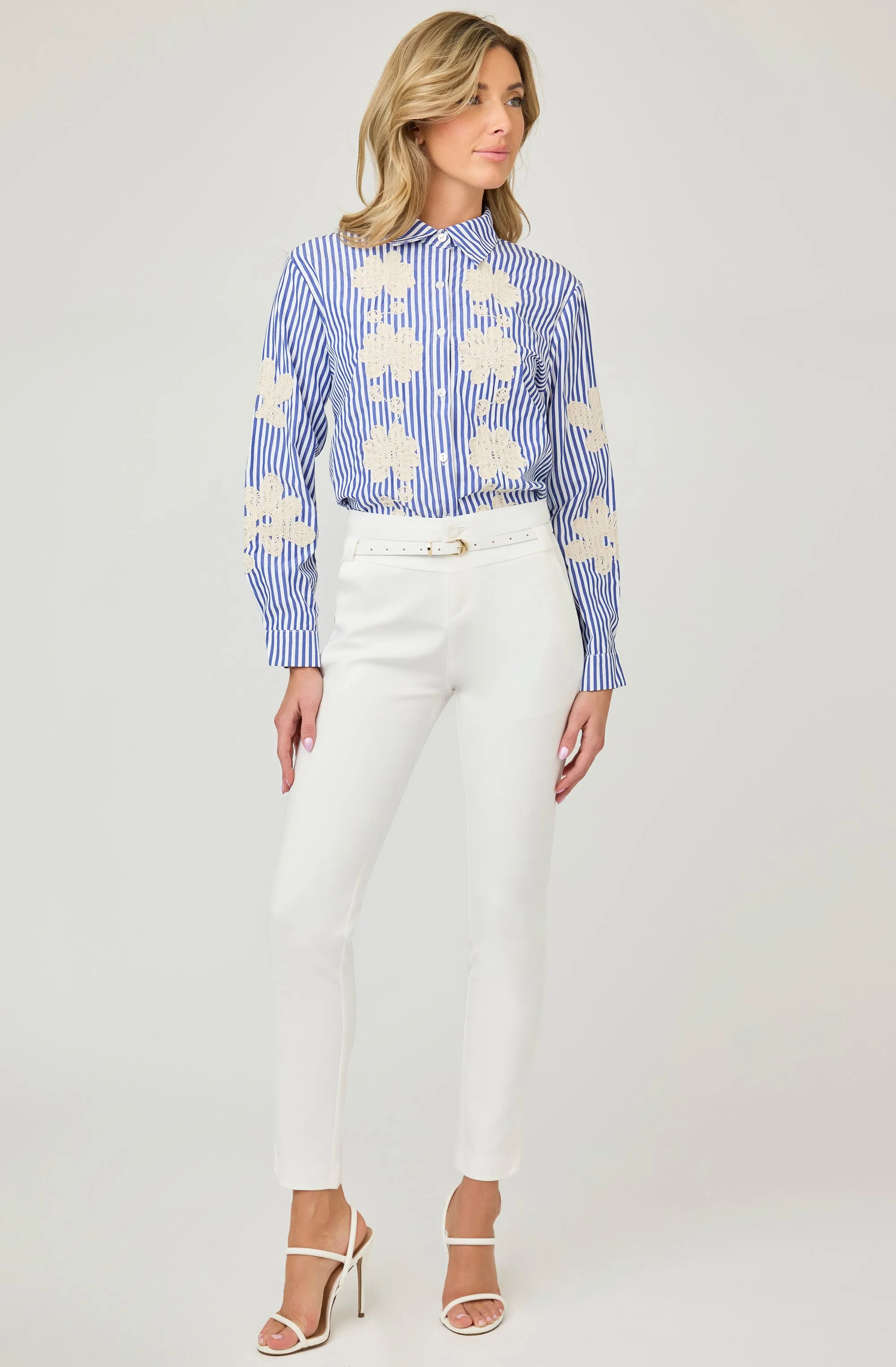 Belted High-Waisted Wide Leg Pants