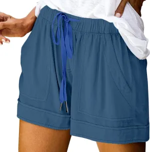 Bermuda Shorts for Women Casual Drawstring Elastic Waist Plus Size Lightweight Pants with Pockets Beach Vacation 2025