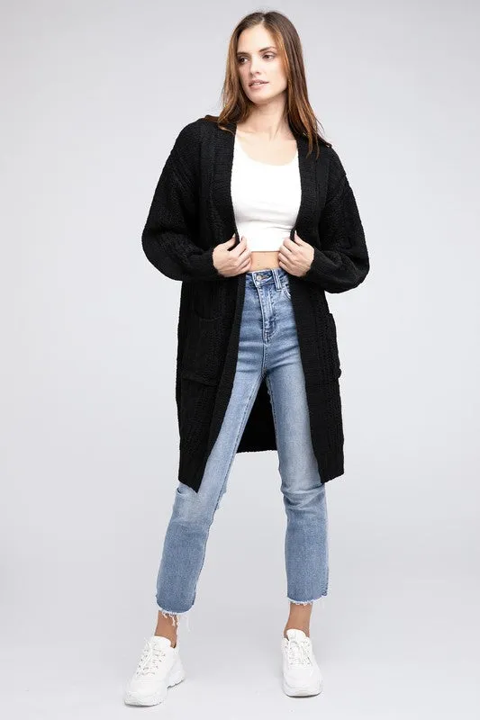 Bibi Twist Knitted Open Front Cardigan
