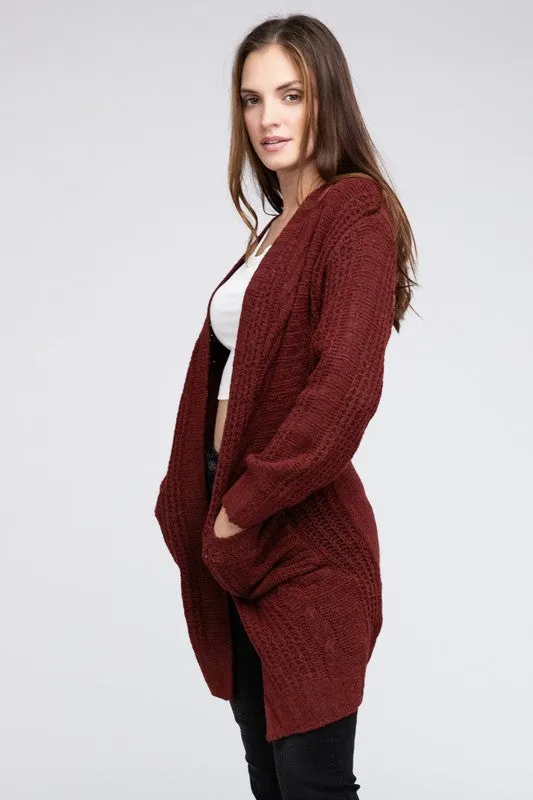 Bibi Twist Knitted Open Front Cardigan