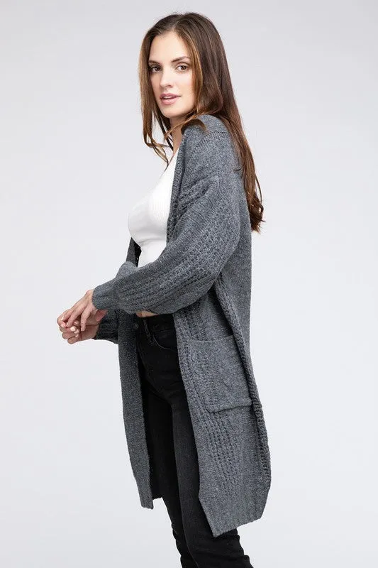 Bibi Twist Knitted Open Front Cardigan