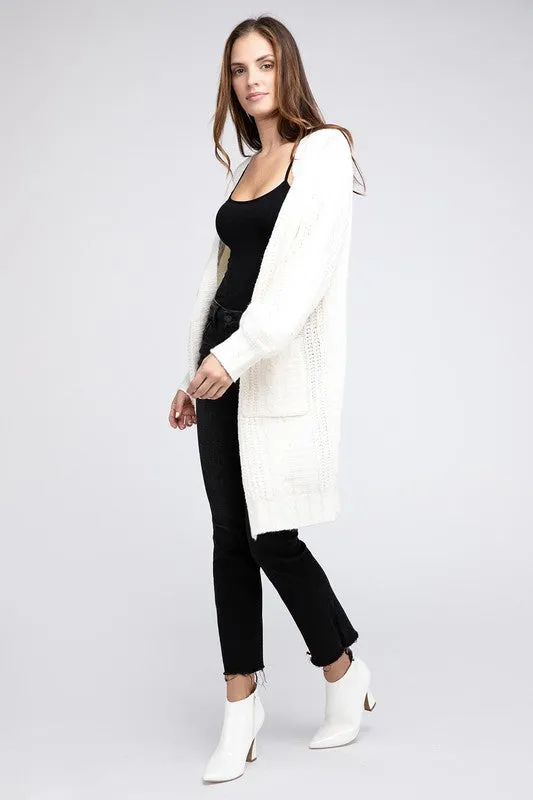 Bibi Twist Knitted Open Front Cardigan
