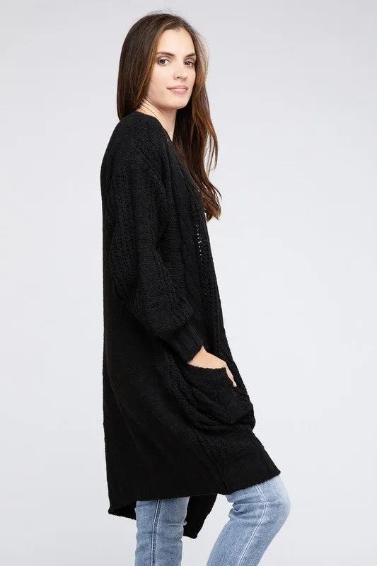 Bibi Twist Knitted Open Front Cardigan