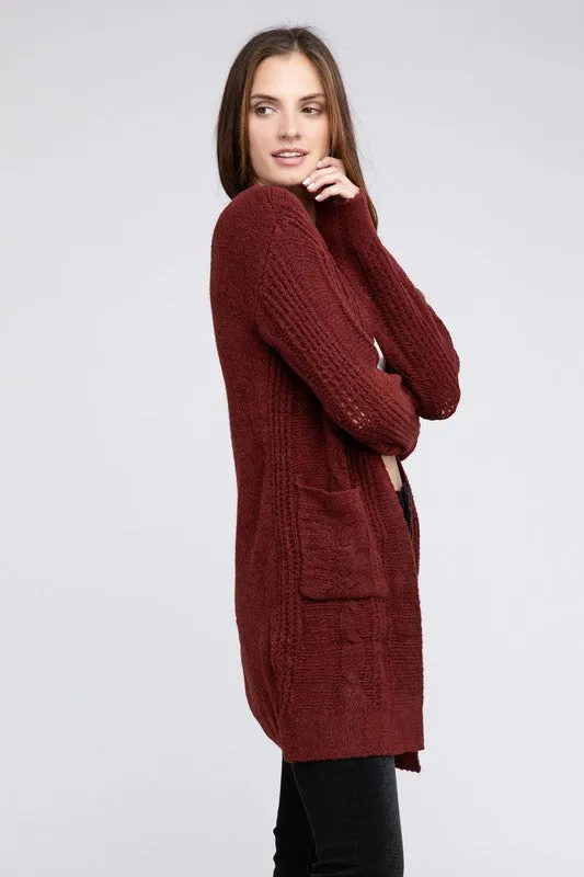 Bibi Twist Knitted Open Front Cardigan