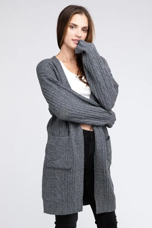 Bibi Twist Knitted Open Front Cardigan