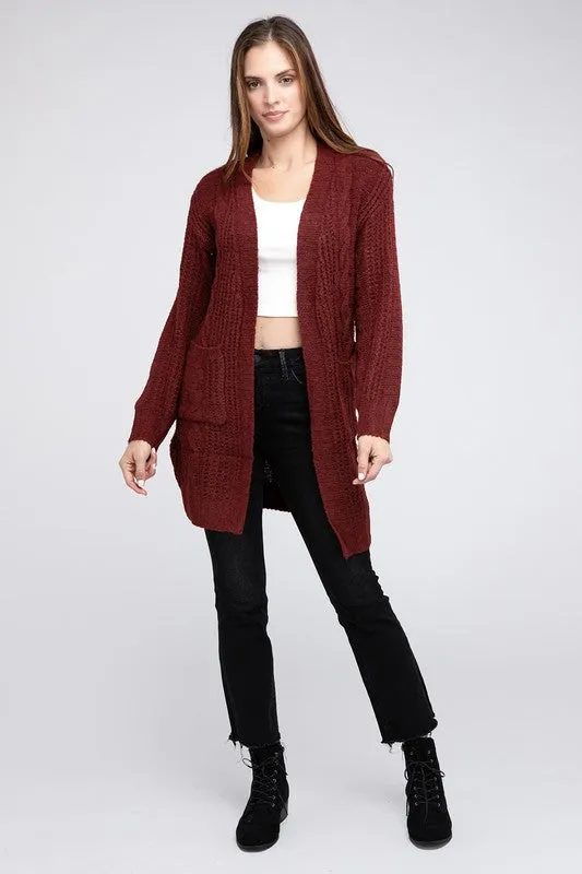 Bibi Twist Knitted Open Front Cardigan