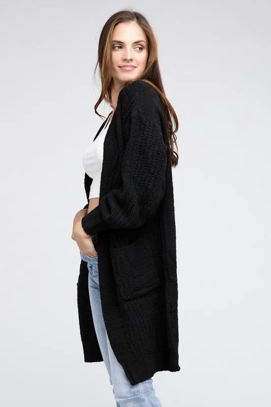 Bibi Twist Knitted Open Front Cardigan