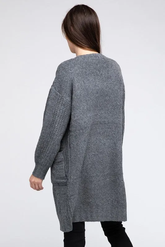 Bibi Twist Knitted Open Front Cardigan