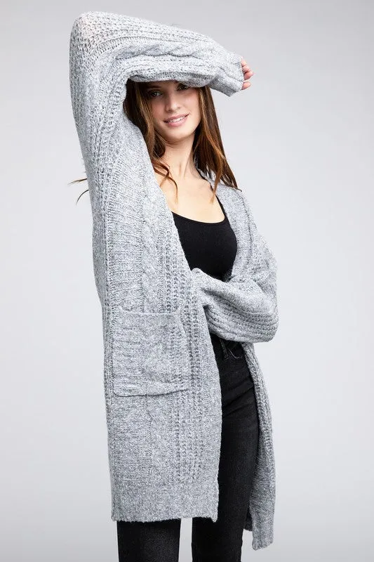 Bibi Twist Knitted Open Front Cardigan