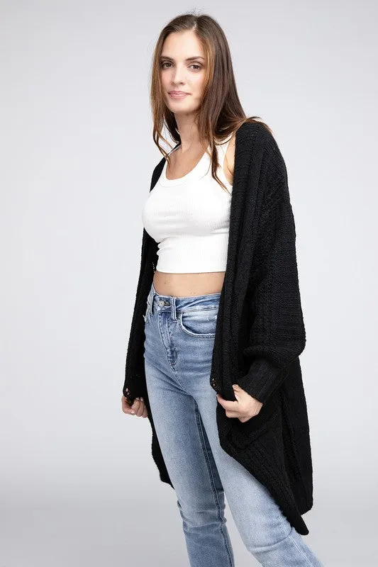 Bibi Twist Knitted Open Front Cardigan