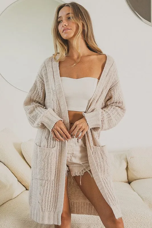 Bibi Twist Knitted Open Front Cardigan