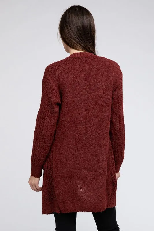 Bibi Twist Knitted Open Front Cardigan