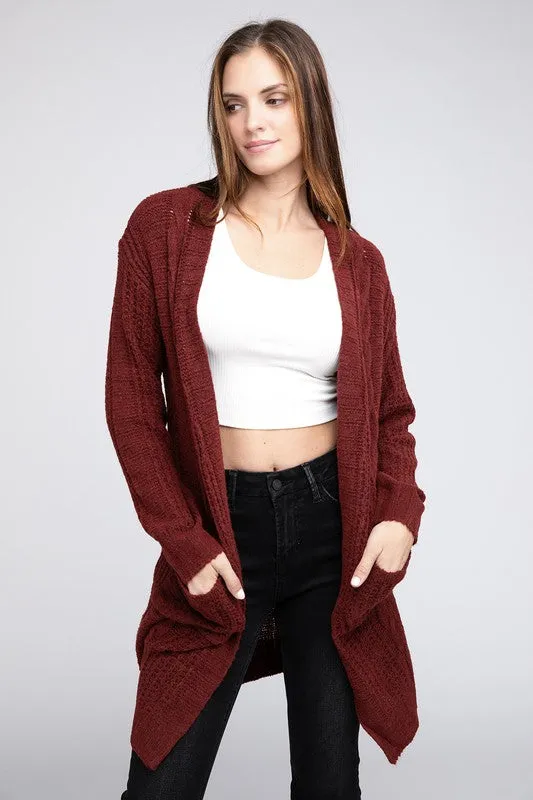 Bibi Twist Knitted Open Front Cardigan