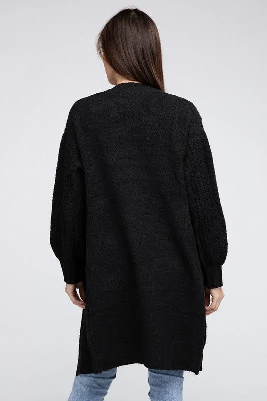 Bibi Twist Knitted Open Front Cardigan