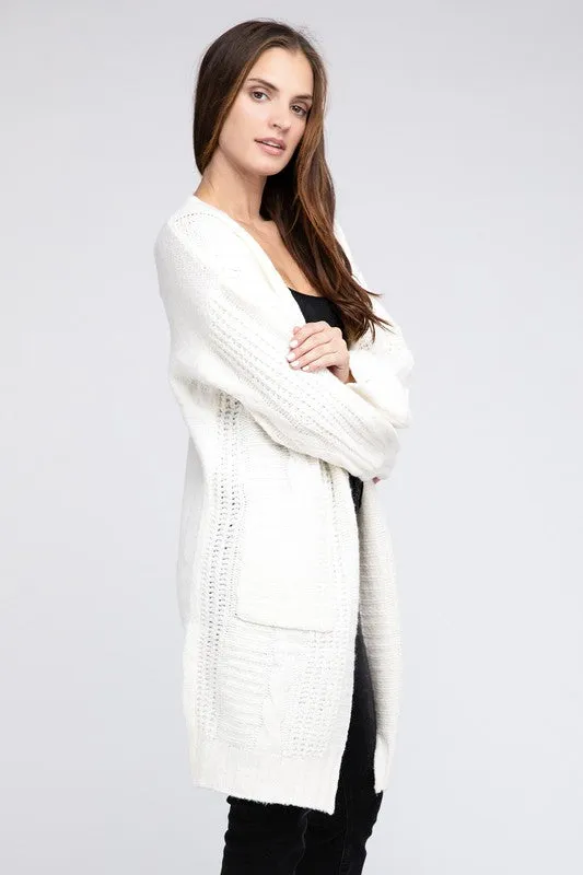 Bibi Twist Knitted Open Front Cardigan