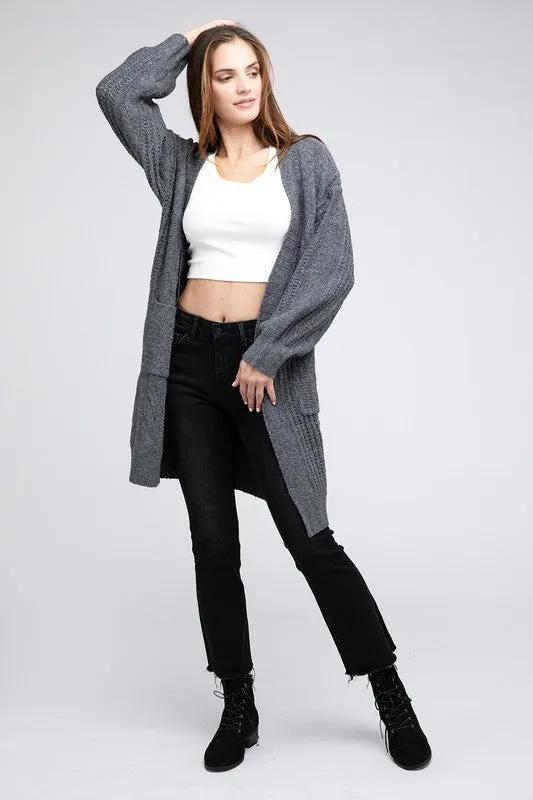 Bibi Twist Knitted Open Front Cardigan