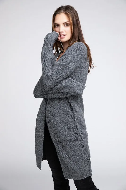 Bibi Twist Knitted Open Front Cardigan