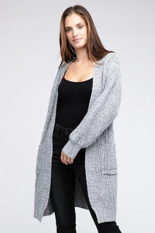 Bibi Twist Knitted Open Front Cardigan