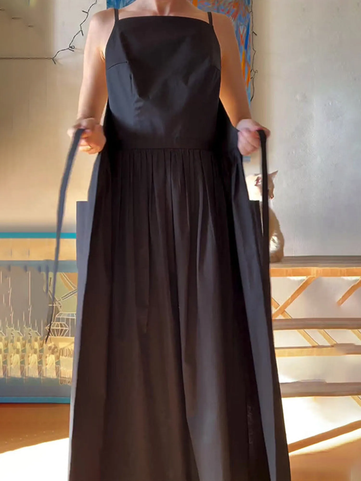 Black Belted Midi Dress