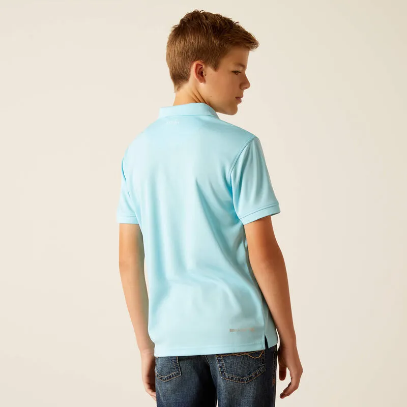 Boy's Ariat Tek Ss Polo Aqua
