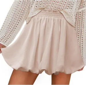 Bubble Skirt for Women Summer Solid Color Cute High Waist Ruffled Mini Skorts Casual Fashion Going Out Party Skirts