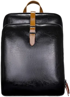 Business leather backpack casual laptop backpack