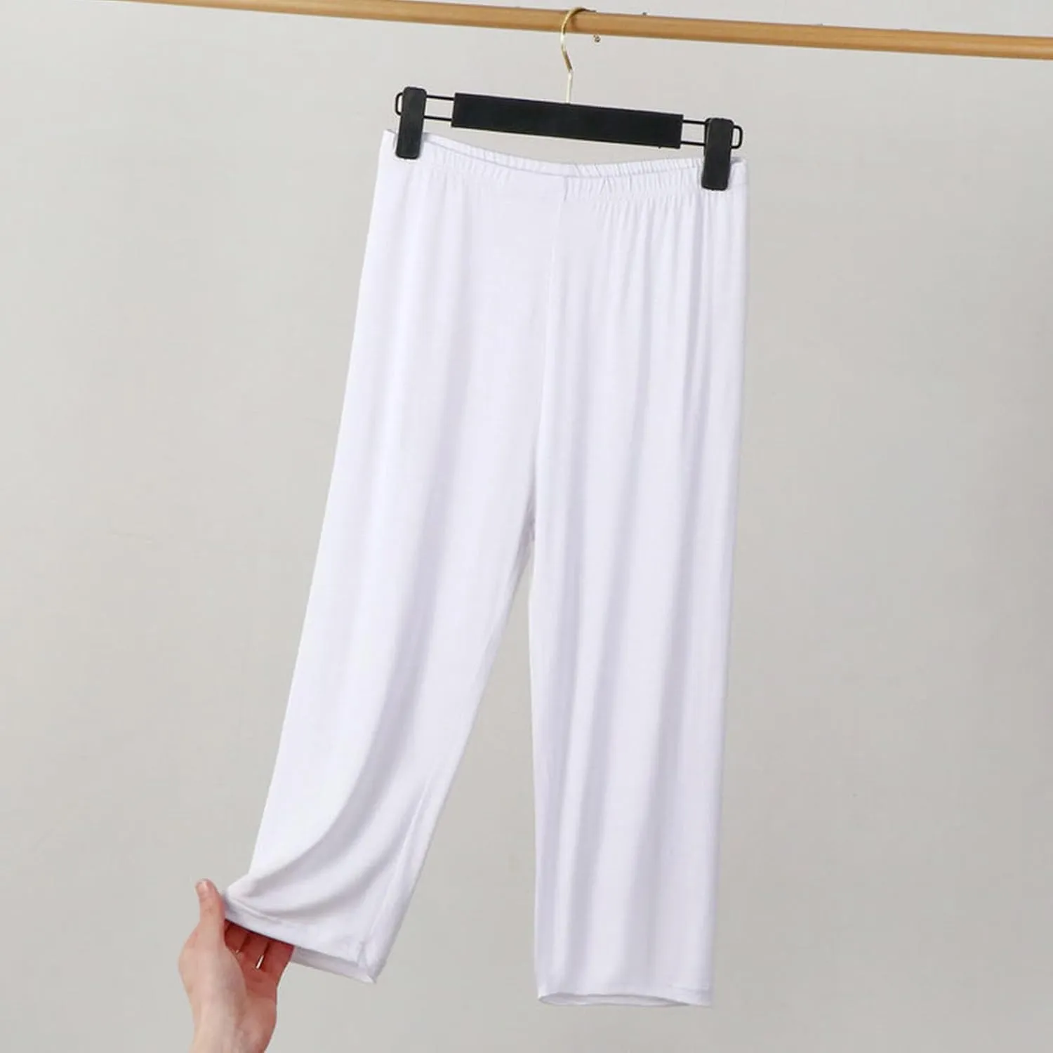 Capris Leggings for Women High Waist Soft Workout Biker Cropped Trousers Plus Size Modal Comfortable Yoga Leggings