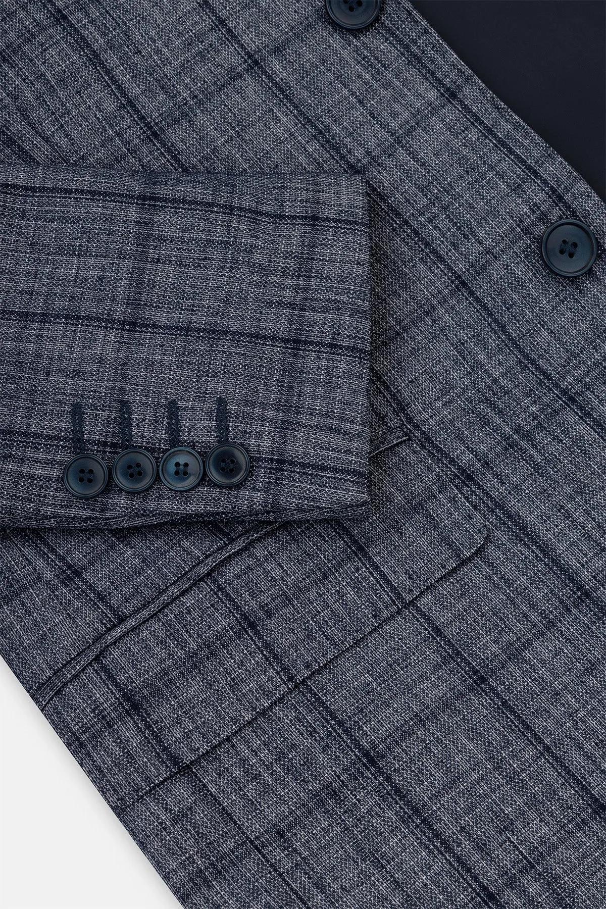 Checked Gray & Navy Blazer