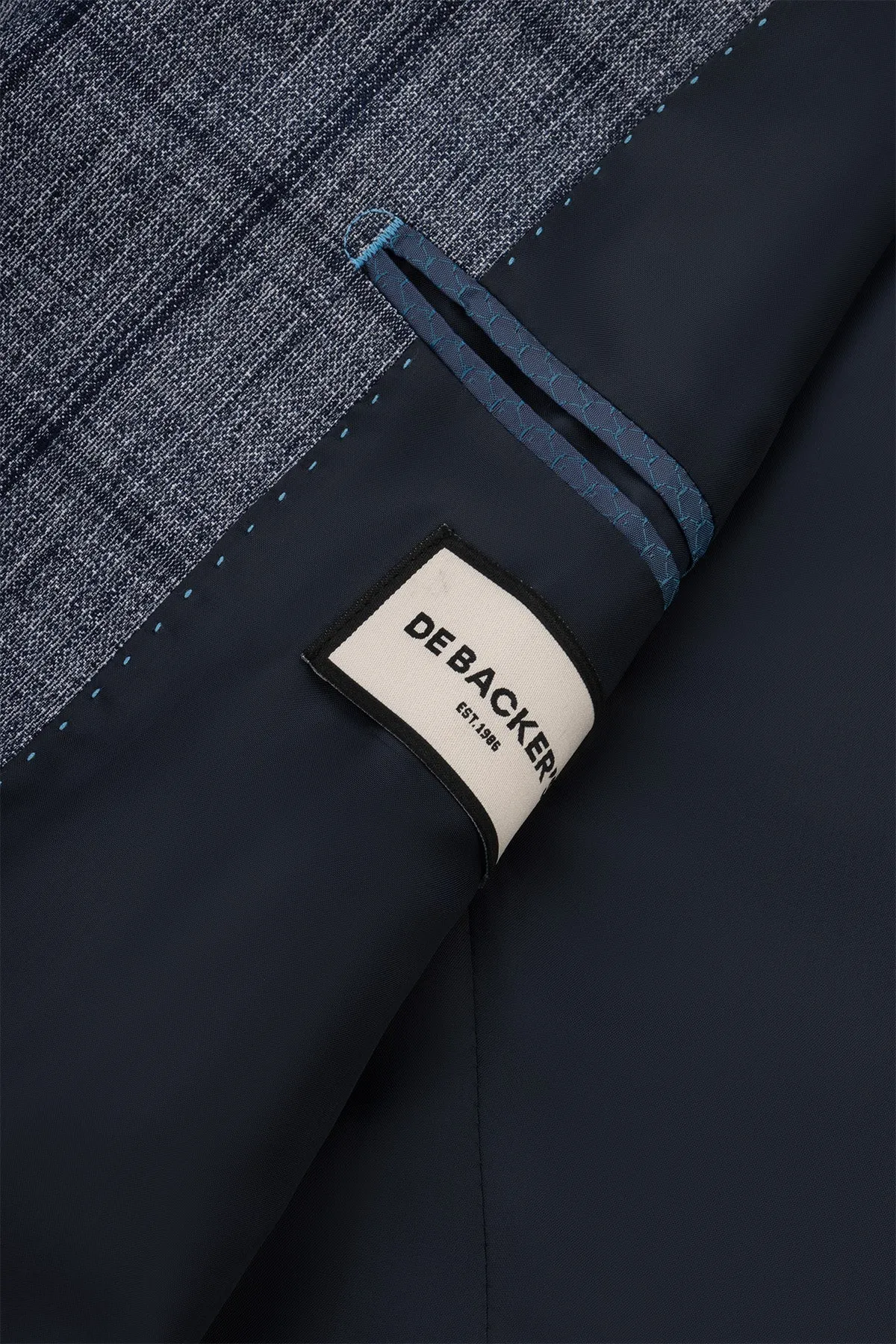 Checked Gray & Navy Blazer