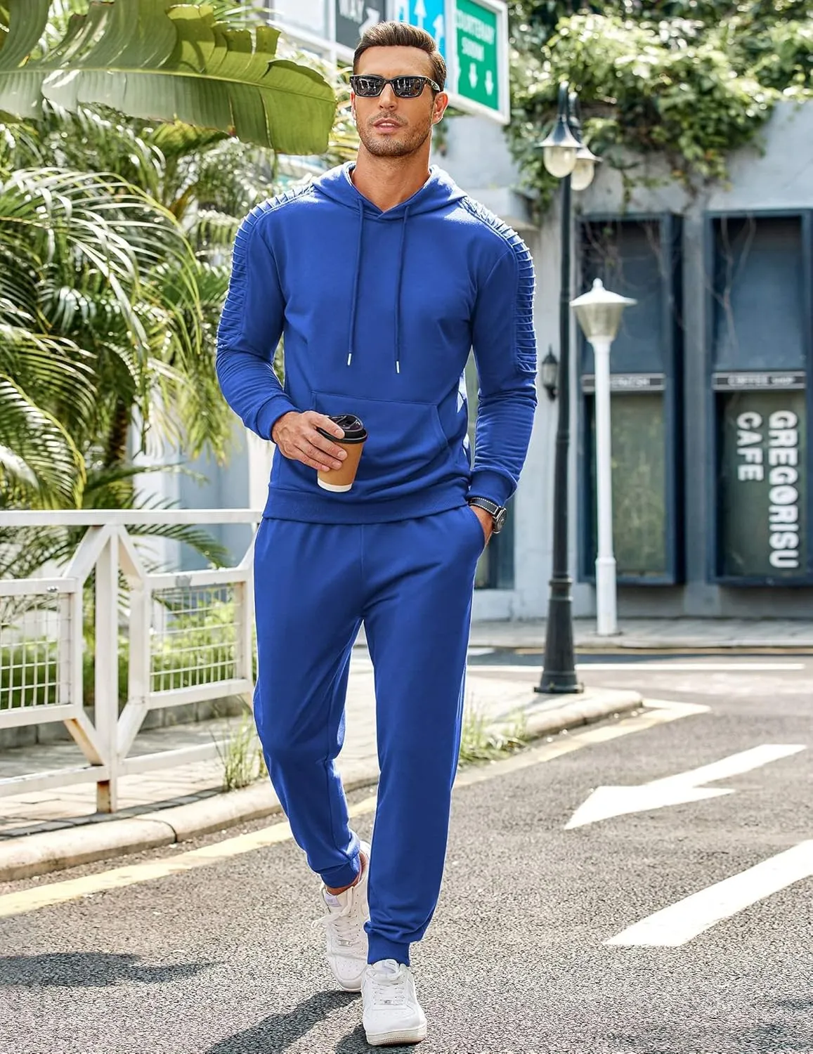 COOFANDY Men's Tracksuit 2 Piece Hoodie Sweatsuit Sets Casual Jogging Athletic Suits