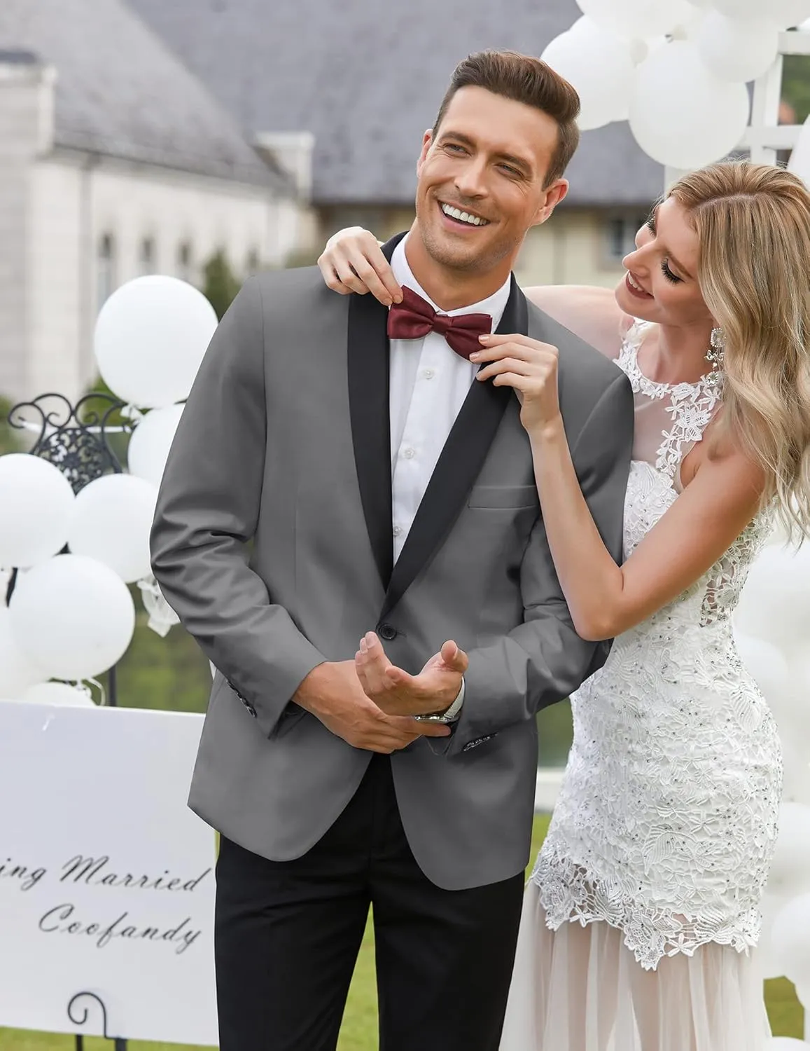 COOFANDY Men's Tuxedo Jacket One Button Dress Suit Blazer Jacket for Wedding Dinner Prom Party