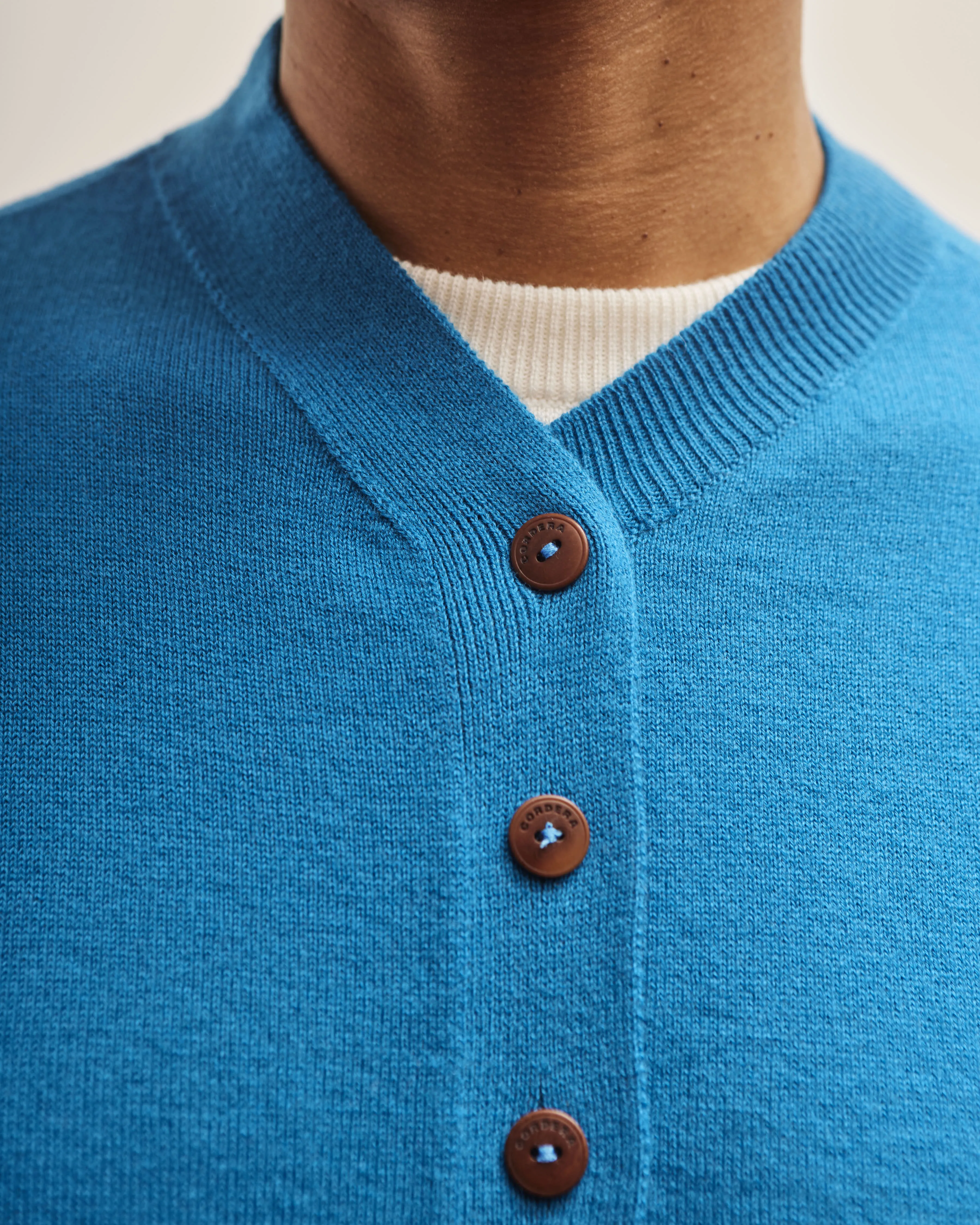 Cordera Merino Wool Cardigan, Cerúleo