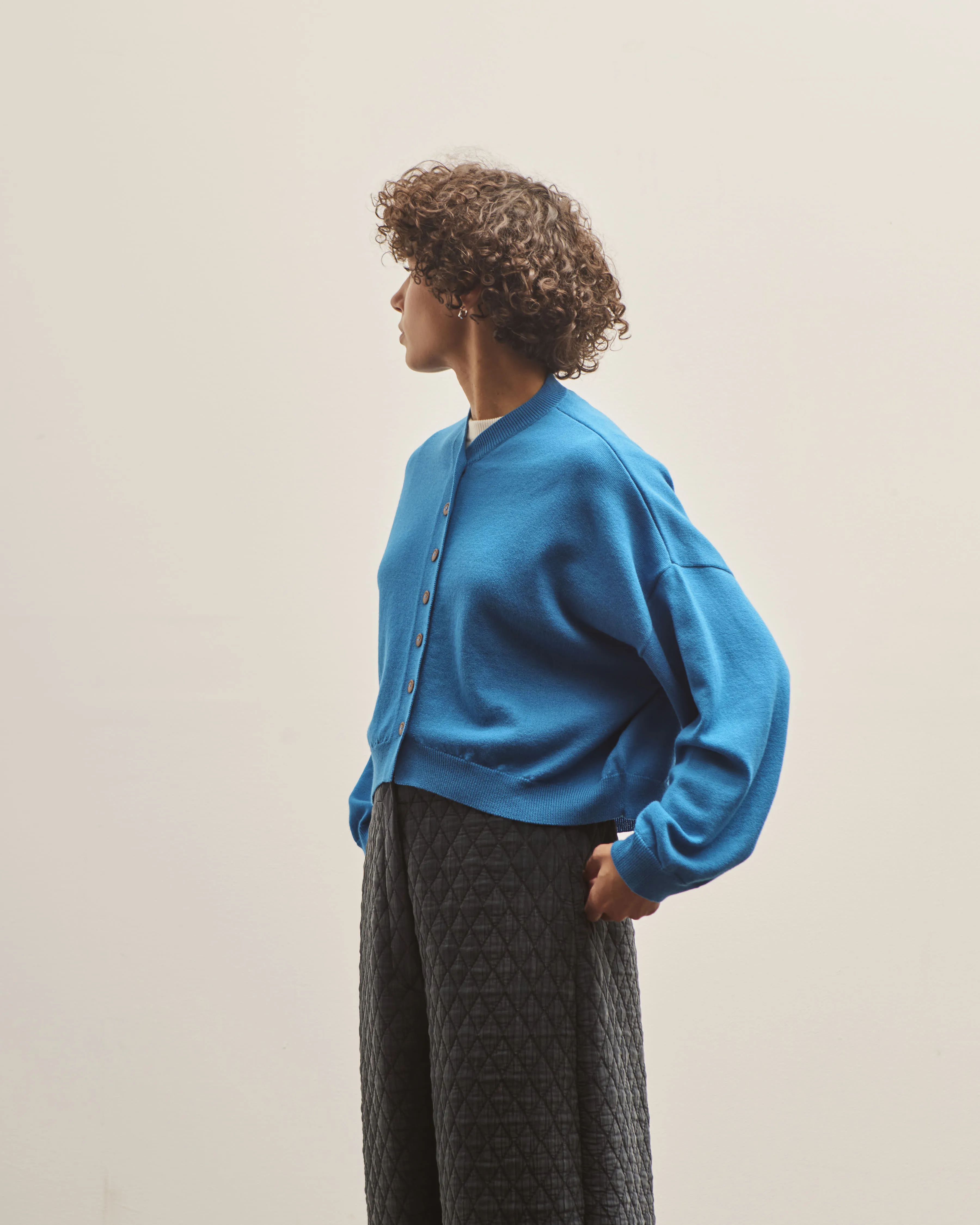 Cordera Merino Wool Cardigan, Cerúleo